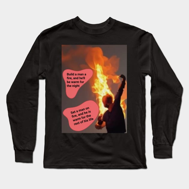 Man on Fire Long Sleeve T-Shirt by SardyHouse